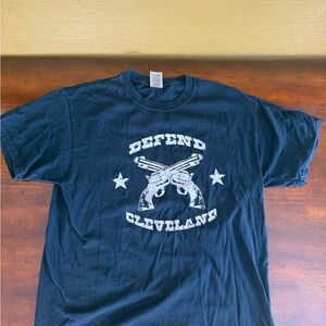 Fruit of the Loom Black 'Defend Cleveland' Short Sleeve Tee